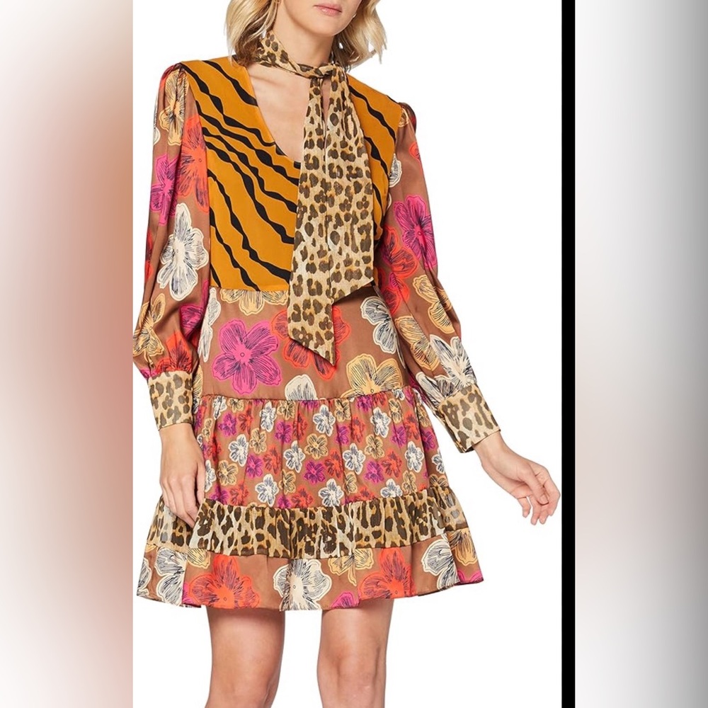 Floral and Animal Print Dress